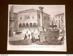 Udine Nel 1876 Il Palazzo Municipale O Del Municipio Prima Incendio 19 Febbraio - Avant 1900