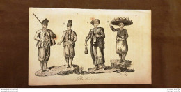 Barbiere, Etc Impero Ottomano Acquaforte Del 1830 Costume Antico G.Ferrario - Avant 1900