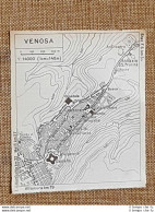 Pianta O Piantina Del 1937 La Città Di Venosa Basilicata T.C.I. - Landkarten