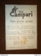 Pubblicità Del 1908 Campari Otto Giorni Prima Davide Campari & C. Milano - Altri & Non Classificati