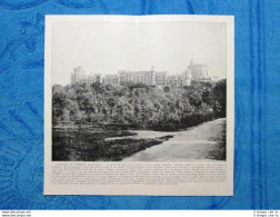 Rara Veduta Di Fine '800: Castello Di Windsor + Camera Di Maria Antonietta - Avant 1900