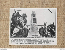 Ganshoren Nel 1936 Inaugurazione Del Monumento A Re Alberto I Belgio - Sonstige & Ohne Zuordnung