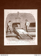 Incisione Del 1875 L'industria Nel XIX° Secolo Fabbricazione Di Lastre Di Vetro - Avant 1900