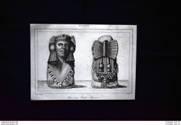 Busto Sacerdotessa Azteca, Messico Incisione Del 1850 L'Univers Pittoresque - Avant 1900