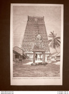 Kumbakonam Nel 1863 Il Gopuram Principale India - Avant 1900