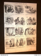 Comicità E Burla Satira Vignette Mese Comico O Le Mois Comique Francia Nel 1869 - Avant 1900