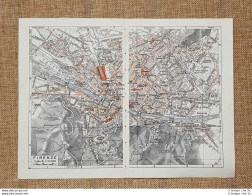 Pianta O Piantina Del 1939 La Città Di Firenze (2) Toscana T.C.I. - Mapas Geográficas