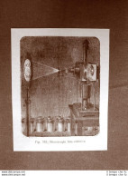 Incisione Del 1875 Invenzione Il Microscopio Fotoelettrico - Avant 1900