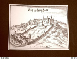 Castello Di Landstuhl Germania Incisione Di Merian Matthäus Del 1640 Ristampa - Sonstige & Ohne Zuordnung