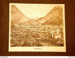 Incisione Del 1891 Panorama Di Chiavenna - Lombardia - Before 1900