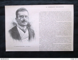 Lo Scrittore Francese Ferdinand Brunetière Incisione Del 1894 - Avant 1900