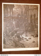 Incisione Di Gustave Dorè Del 1884 Il Lancio Delle Mille Teste A Nicea Crociata - Avant 1900