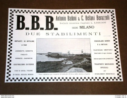 Pubblicità D'epoca Per Collezionisti Anno 1918 Badoni Benazzoli Linea Teleferica - Other & Unclassified