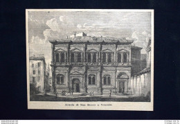 Scuola Di San Rocco A Venezia Incisione Del 1886 - Voor 1900