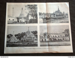 In Birmania Nel 1886 Pagoda Pagai Ni Battello Reale Mandalay Cimitero Sacù Kiaum - Ante 1900