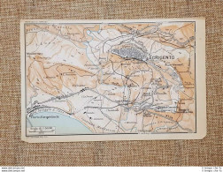 Carta Cartina Del 1953 Agrigento Porto Empedocle Piano Di Cavallo Sicilia T.C.I. - Geographical Maps