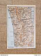 Carta Cartina Del 1928 Cosenza Paola Grimaldi Dipignano Amantea Calabria T.C.I. - Geographical Maps