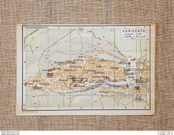 Pianta O Piantina Del 1953 La Città Di Agrigento Sicilia T.C.I. - Mapas Geográficas