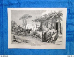 Gravure Année 1861 - Les Frères Quéteurs - I Frati Mendicanti - Ante 1900