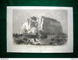 Gravure Année 1860 Grand Temple De Mengoun, Birmanie - Voor 1900