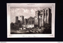 Palais Des Papes à Avignon, France Incisione Del 1850 L'Univers Pittoresque - Antes 1900