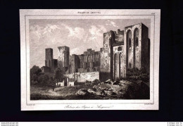 Palais Des Papes à Avignon, France Incisione Del 1850 L'Univers Pittoresque - Avant 1900