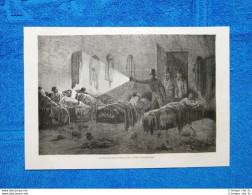 Gravure Année 1865 - Un Dortoir De Common Lodging House - Dormitorio Casa Comune - Ante 1900
