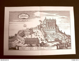 Castello Di Ambras Innsbruck Austria Incisione Merian Matthäus Del 1640 Ristampa - Autres & Non Classés