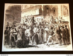 Il Carnevale A Roma Nel 1858 Disegno Di Gierdziejewski - Ante 1900