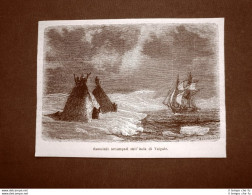 Popolazione Di Samoiedi Accampati Sull'Isola Vaigatz 1863 Mar Glaciale Artico - Voor 1900