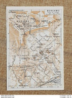 Pianta O Piantina Del 1937 La Città Di Bergamo Lombardia T.C.I. - Mapas Geográficas