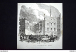 Incendio Distruttivo In Tooley Street, Southwark, Inghilterra Incisione Del 1851 - Voor 1900