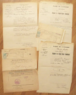 ● NANTERRE Lot 4 Vieux Papiers 1914 1935 1936 1937 - Girard - Agent Voyer Communal - Voirie - Seine - Timbres Fiscaux - Ohne Zuordnung