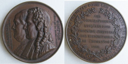 Médaille En Cuivre Société Franklin Et Montyon Pour Les Portraits Des Hommes Utiles 1833 , Par J. J. Barre - Sonstige & Ohne Zuordnung