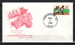 USA 1980 Olympic Games Moscow Commemorative Cover - Last Day Of Sale - Ete 1980: Moscou