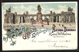 Lithographie Berlin, Enthüllungsfeier Des National-Denkmals Kaiser Wilhelms Des Grossen  - Mitte