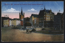 AK Köln, Heumarkt Mit Denkmal König Friedrich Wilhelm III., Pferdekutsche  - Koeln