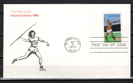 USA 1979 Olympic Games Moscow Stamp On FDC - Estate 1980: Mosca