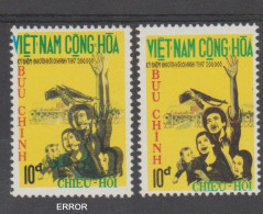 S.VIETNAM  1973  #ERRORS Double Printing   COLORS  SHIFTED  RETURNEE  **MNH  Complete Set VF - Vietnam