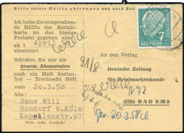 Bundesrepublik Deutschland, 1958, 181 EF, Brief - Autres & Non Classés