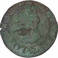 France, Louis XIII, Double Tournois, 1638, Troyes, Cuivre, TB, Gadoury:11 - 1610-1643 Luigi XIII Il Giusto