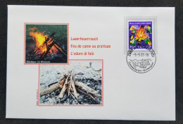 Switzerland National Jamboree Girl Guides Scouts 2022 Scouting Scout Camping (FDC) *Aromatic Campfire Smell *unusual - Cartas & Documentos