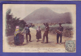 63 - TYPES Et COUTUMES D'AUVERGNE - BOURRÉE  - COLORISEE - DANSEURS ET JOUEUR De VIELLE à ROUE -  - Auvergne