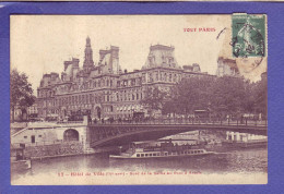 75 - PARIS  - HOTEL De VILLE - BORDS De SEINE - BATEAUX MOUCHES -  - District 04