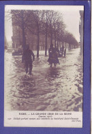 75 - INONDATION 1910 - PARIS  6éme - SOLDATS PORTANT SECOURS - BOULEVARD SAINT GERMAIN -  - Überschwemmung 1910