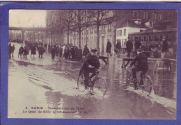 75 - INONDATION 1910 - PARIS 16éme - QUAI De BILLY - ANIMÉE - - Überschwemmung 1910