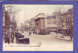 75 - PARIS  - PORTE SAINT MARTIN - Les BOULEVARDS - ATTELAGE - COLORISEE -  - Paris (10)