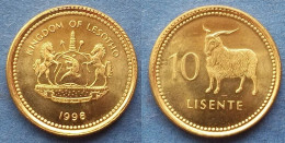 LESOTHO - 10 Lisente 1998 "Angora Goat" KM# 63 Letsie III (1996) - Edelweiss Coins - Lesotho