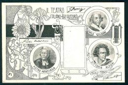 BK021 IL TEATRO ITALIANO GLI AUTORI -  CARLO GOLDONI PIETRO METASTASIO VITTORIO ALFIERI ILLUSTRATORE FORNARI 1901 - Theatre