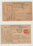 CARTOLINA POSTALE ESTERO FRANCESE  - LOTTO DI 2 CARTOLINE - VIAGGIATE NEL 1917/1918 VERSO ITALIA - Postwaardestukken